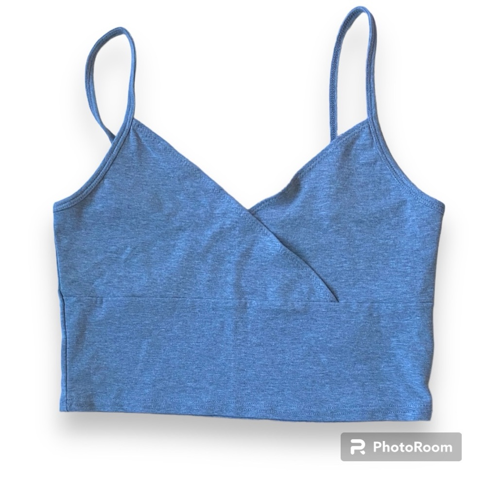 Grey Wrap Cropped Tank Top size M